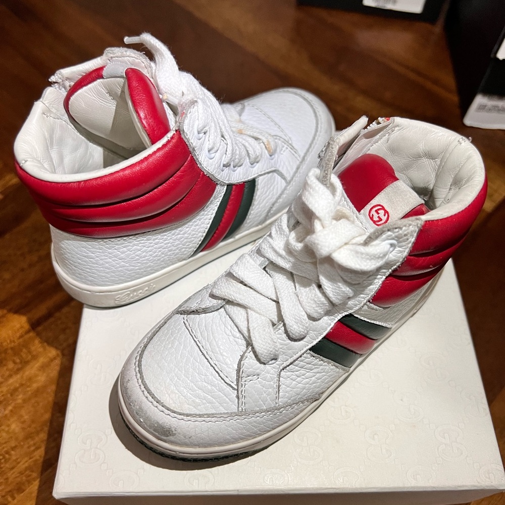 Gucci White and Red Sneakers